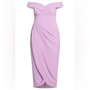 City Chic- Ripple Love Off the Shoulder Maxi Dress